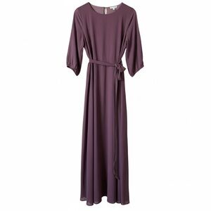 Baltic Born NWT Mauve Tie Waist Midi Dress Long Sleeve Wedding Guest L